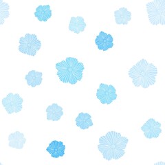 Light BLUE vector seamless natural background with flowers. Creative illustration in blurred style with flowers. Design for wallpaper, fabric makers.
