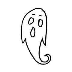 doodle illustration ghost halloween