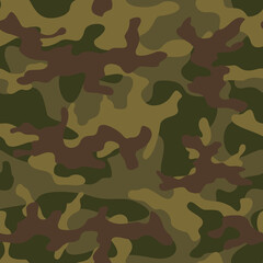 Fototapeta premium green army texture camo seamless pattern vector background