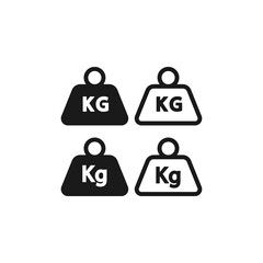 Kilogram weight dumbbell vector icon