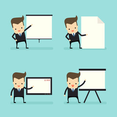 businessman in presentation concept vector