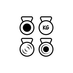 Kilogram weight dumbbell vector icon