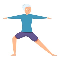 Senior woman workout icon. Cartoon of senior woman workout vector icon for web design isolated on white background