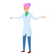 Woman sport doctor icon. Cartoon of woman sport doctor vector icon for web design isolated on white background