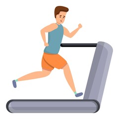 Fototapeta premium Sportsman run on treadmill icon. Cartoon of sportsman run on treadmill vector icon for web design isolated on white background