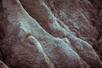 Obraz premium Sandy hilly quarry. Cracked earth