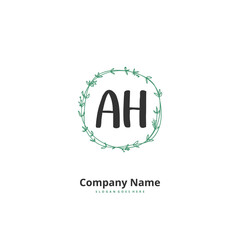 A H AH Initial handwriting and signature logo design with circle. Beautiful design handwritten logo for fashion, team, wedding, luxury logo.