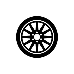 Car wheel icon in trendy flat design