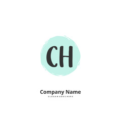 Obraz premium C H CH Initial handwriting and signature logo design with circle. Beautiful design handwritten logo for fashion, team, wedding, luxury logo.
