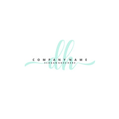 D H DH Initial handwriting and signature logo design with circle. Beautiful design handwritten logo for fashion, team, wedding, luxury logo.