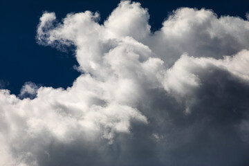 blue sky with clouds and clouds on a summer day