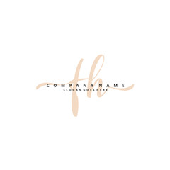 F H FH Initial handwriting and signature logo design with circle. Beautiful design handwritten logo for fashion, team, wedding, luxury logo.