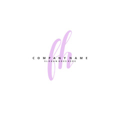 F H FH Initial handwriting and signature logo design with circle. Beautiful design handwritten logo for fashion, team, wedding, luxury logo.
