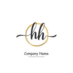 Fototapeta premium H HH Initial handwriting and signature logo design with circle. Beautiful design handwritten logo for fashion, team, wedding, luxury logo.
