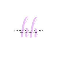 H HH Initial handwriting and signature logo design with circle. Beautiful design handwritten logo for fashion, team, wedding, luxury logo.
