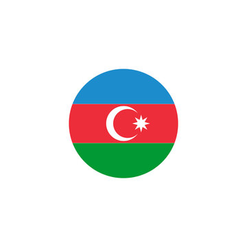 azerbaijan national flags icon vector symbol of country illustration isolated white background