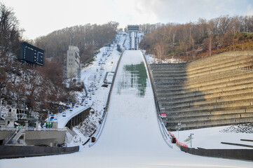 Obraz premium 大倉山ジャンプ台 Ski jumping platform in Sapporo, Hokkaido