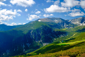Fototapeta na wymiar Green Fields in Bulgarian Mountains