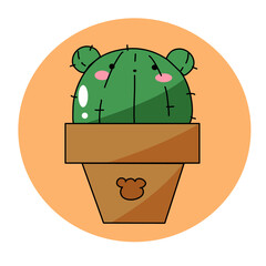 vector illustration of bear cactus
