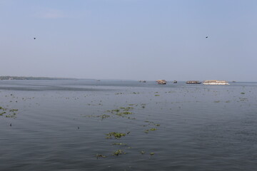 serene lakes with house boats