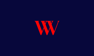 Alphabet letter icon logo WW or WV