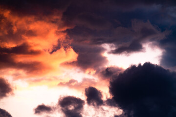 clouds in the sky while the golden hour