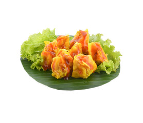 Chinese dumpling on white background