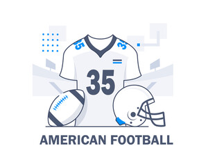 American football clothing and shoes,flat design icon vector illustration