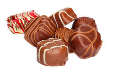 Chocolate candy isolated on white background