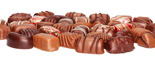 Chocolate candy isolated on white background