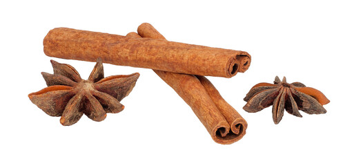 Cinnamon sticks isolated on white background