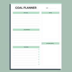 Goal planner page