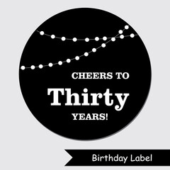 Birthday sticker, thirty years old 