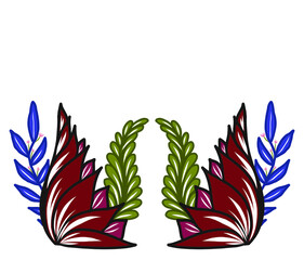 Texture abstract flowers and leaf colorful illustrators drawing background. 