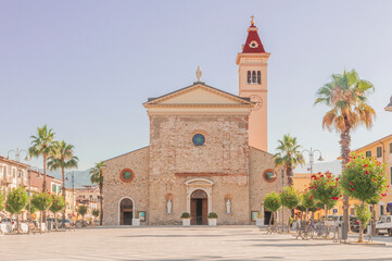 Marina di Carrara, Italy: the Holy Family church in Menconi Square