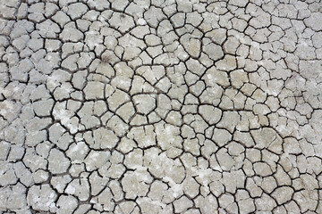 Aerial view of a dry land, summer season drought farmlands. Global warming and climate change concept.