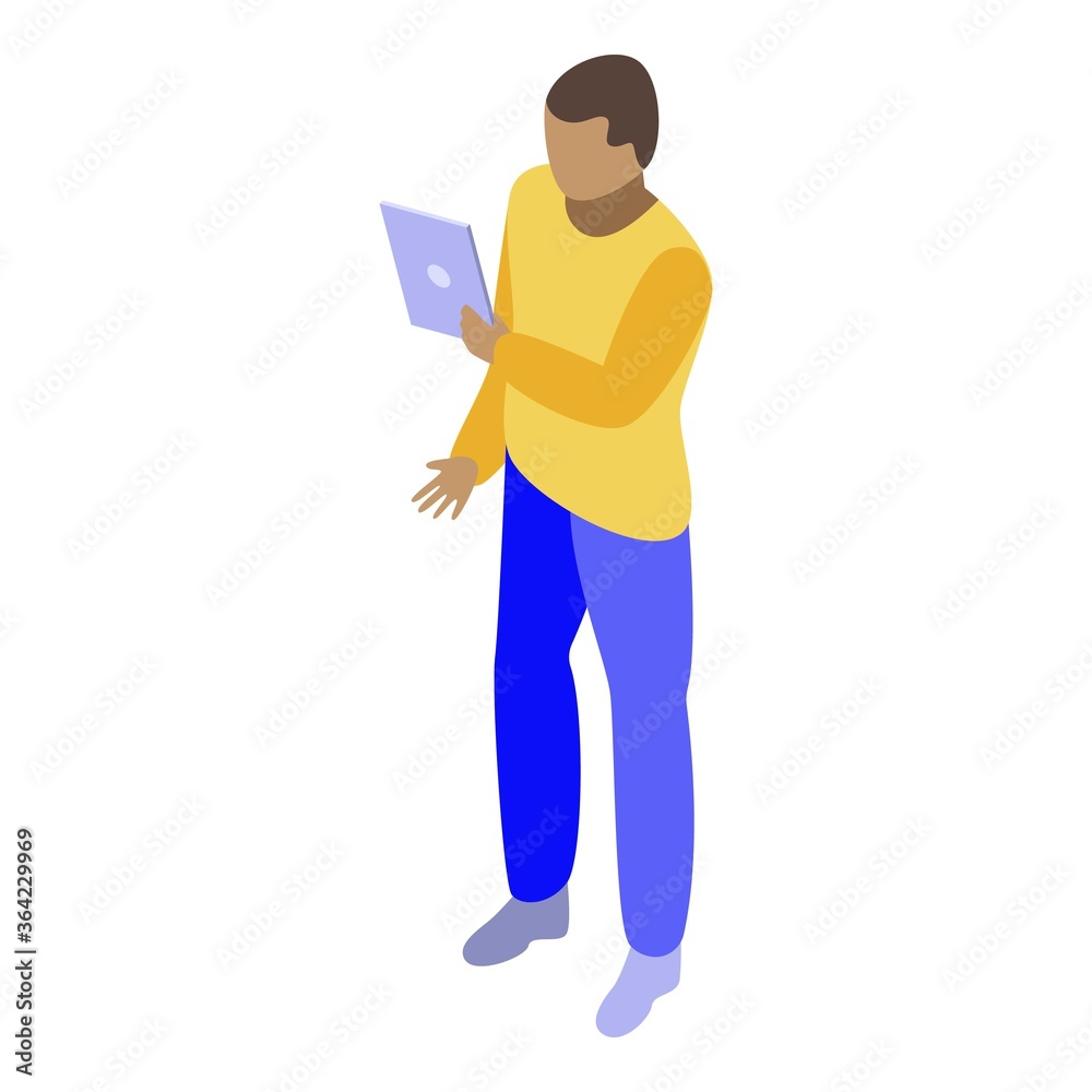 Poster kid tablet programming icon. isometric of kid tablet programming vector icon for web design isolated