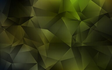 Dark Green, Yellow vector polygon abstract backdrop. Creative geometric illustration in Origami style with gradient. Textured pattern for your backgrounds.