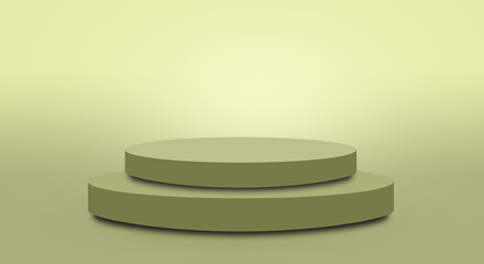 podium or pedestal display on spring color background with cylinder stand concept. Blank product shelf standing backdrop.
