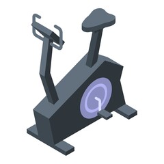 Simulator exercise bike icon. Isometric of simulator exercise bike vector icon for web design isolated on white background