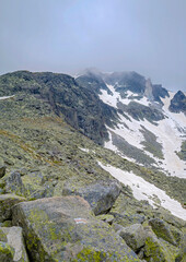 Mountain Landscape with Snow-Capped Peaks in the Clouds 6