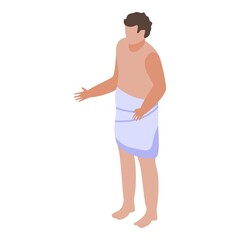 Boy sauna towel icon. Isometric of boy sauna towel vector icon for web design isolated on white background