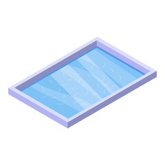Sauna pool icon. Isometric of sauna pool vector icon for web design isolated on white background