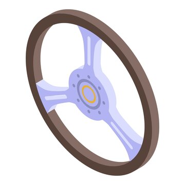 recommend clip art: Retro steering wheel icon. Isometric of retro steering wheel vector icon for web design isolated on white background