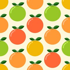 Fototapeta na wymiar colourful cute kiddy oranges fruit seamless pattern for background, wallpaper, banner, label, texture, cover, card etc. vector design.