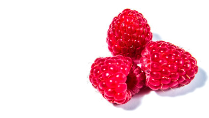 Raspberry isolated. Raspberries on white background.