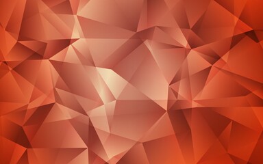 Light Orange vector abstract mosaic background. A completely new color illustration in a polygonal style. Brand new design for your business.