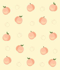 Peach pattern. Peach vector icon