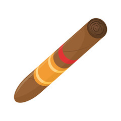 Flat vector illustration of a Cuban cigar with a label.