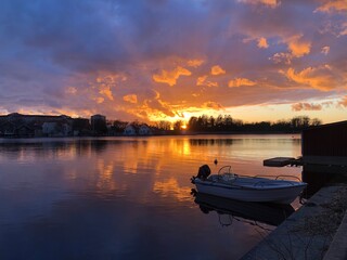 Nordic sunset in Karlskrona, Sweden.